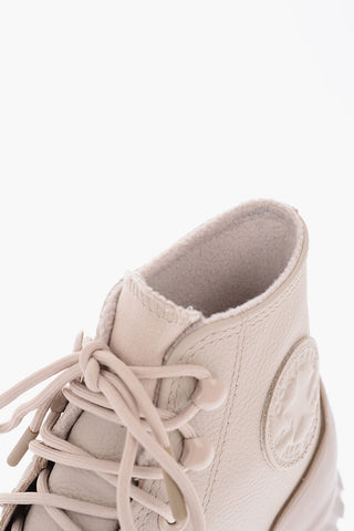 ALL STAR CHUCK TAYLOR Sneakers Alte in Pelle Martellata con Suola Track 5,5cm