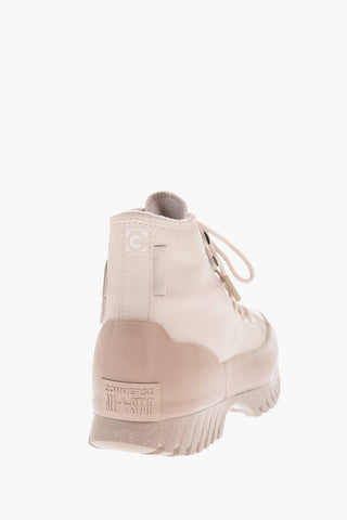 ALL STAR CHUCK TAYLOR Sneakers Alte in Pelle Martellata con Suola Track 5,5cm