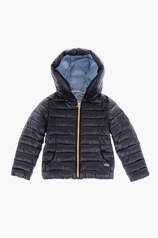 2 Pockets Padded Jackets witj Hood and Golden Zip Closure