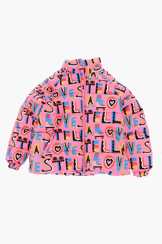 Printed Padded Jacket with Fleece Lining