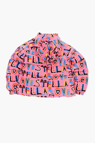 Printed Padded Jacket with Fleece Lining