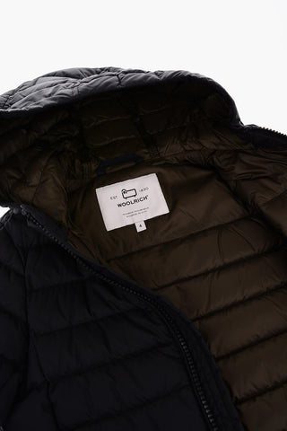 Hooded Lightwear Down Jacket with Embossed Logo