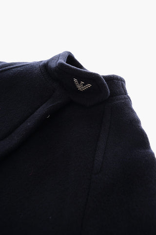 EMPORIO Hidden Closure Wool Blend Coat