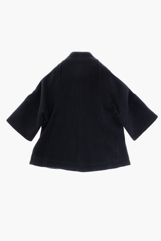 EMPORIO Hidden Closure Wool Blend Coat
