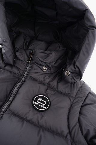 Solid Color SIERRA Down Jacket with Removable Hood and Sleeve