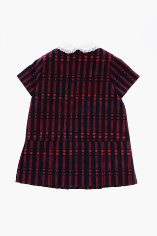 Short Sleeve Dress with Decorative Button and Back Zip