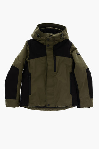 Snap Buttons Two-Tone Padded Jacket