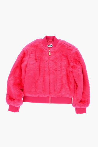 Faux Fur Bomber with Zip Closure