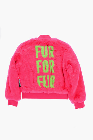 Faux Fur Bomber with Zip Closure