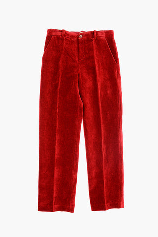 Single-Pleat Velour Pants