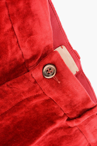 Single-Pleat Velour Pants