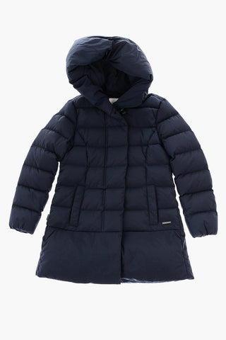 Hidden Closure Solid Color Down Jacket with Hood 