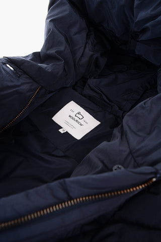 Hidden Closure Solid Color Down Jacket with Hood 