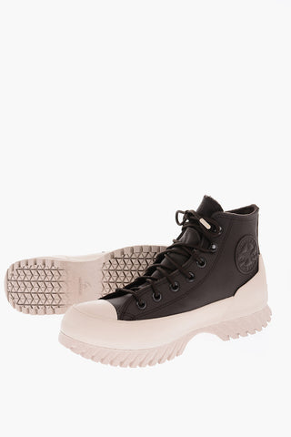 ALL STAR CHUCK TAYLOR Hammered Leather High-Top Sneakers with 5.5cm Track Sole