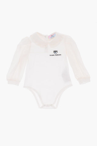 Logo Embroidered Long Sleeve Bodysuit