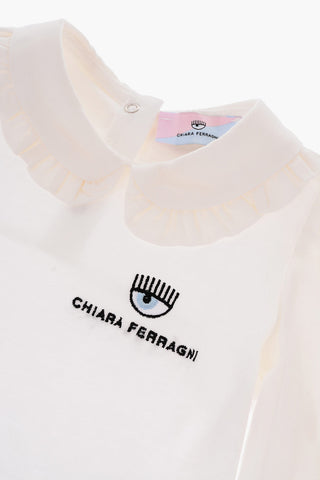 Logo Embroidered Long Sleeve Bodysuit