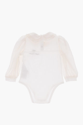 Logo Embroidered Long Sleeve Bodysuit