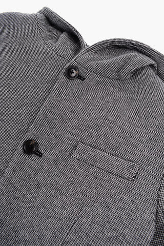 EMPORIO Houndstooth Motif Coat With Hood
