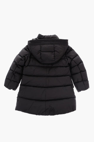 Hidden Closure Down Jacket with Golden Details