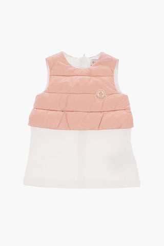 Sleeveless Dress with Duvet Detail