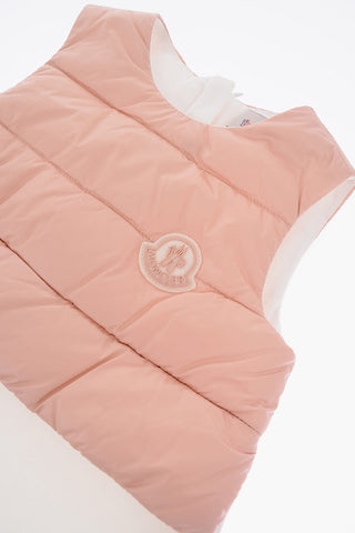 Sleeveless Dress with Duvet Detail