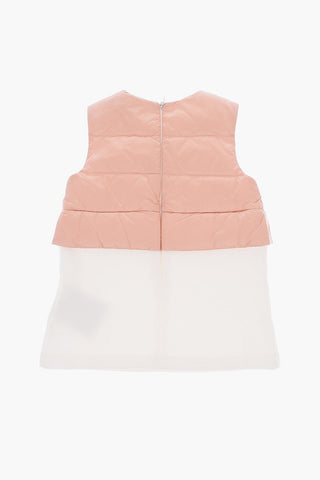 Sleeveless Dress with Duvet Detail