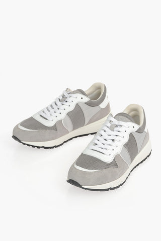 Sneakers Basse JOGGER Traforate con Dettagli in Suede e Lacci a Contrasto