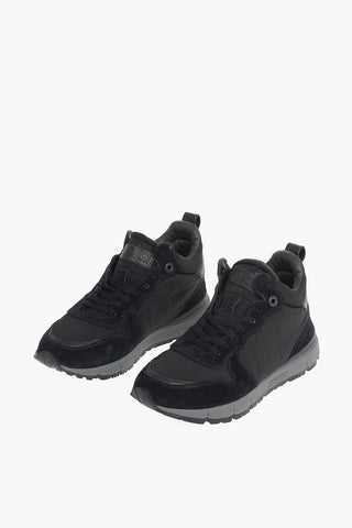 Suede and Textured Leather JOGGER High-Top Sneakers