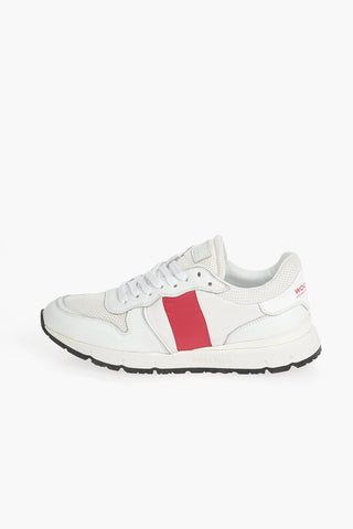Leather and Fabric Sneakers with Contrasting Details
