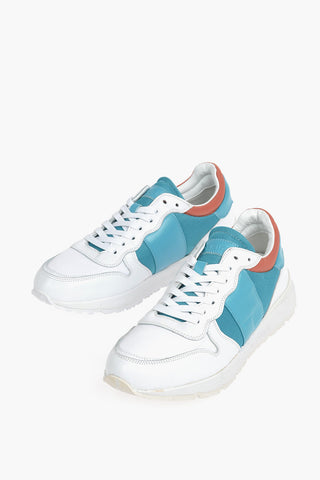 Leather Low-Top Sneakers with Contrasting Details