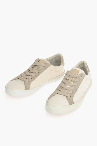 Solid Color Low-Top Sneakers with Suede Details