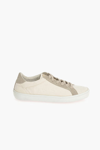 Solid Color Low-Top Sneakers with Suede Details