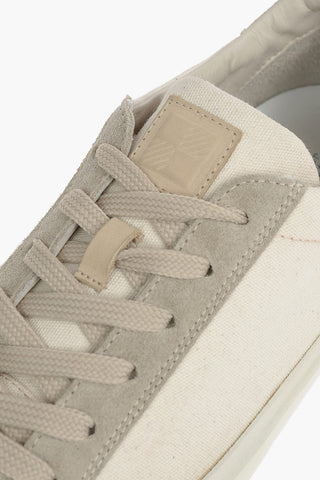 Solid Color Low-Top Sneakers with Suede Details