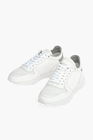 Mesh and Texured Leather JOGGER Low-Top Sneakers