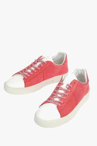 Patent and Nabuk Leather Low-Top Sneakers