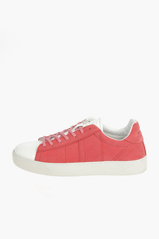 Patent and Nabuk Leather Low-Top Sneakers