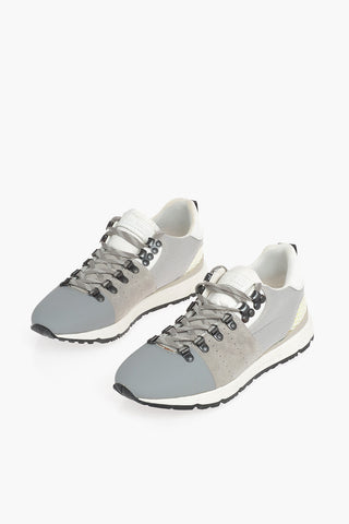 Leather and Fabric Sneakers