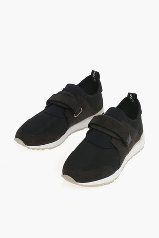 Mesh and Leather JOGGER Low-Top Sneakers with  Touch Strap Closure