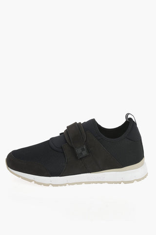 Mesh and Leather JOGGER Low-Top Sneakers with  Touch Strap Closure