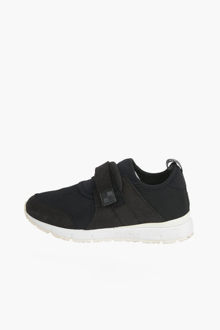 Touch Strap Closure Leather and Fabric Sneakers