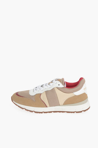 Sneakers Basse JOGGER Traforate con Dettagli in Suede e Lacci a Contrasto