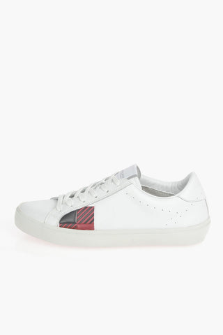 Solid Color Leather Low-Top Sneakers