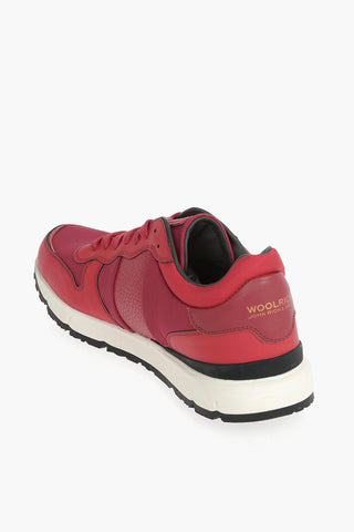 Sneakers in Pelle e Tessuto con Logo Stampato