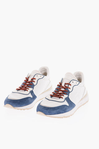 Perforated Leather JOGGER Low-Top Sneakers with Suede Details