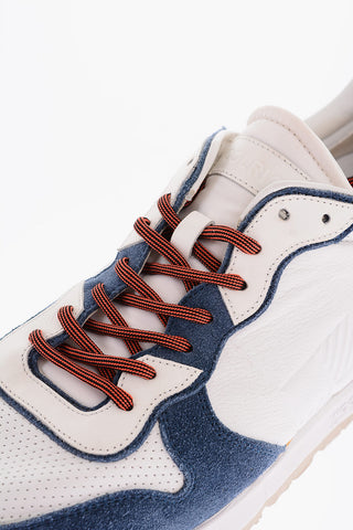 Perforated Leather JOGGER Low-Top Sneakers with Suede Details