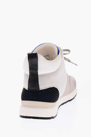 Leather and Sede TRAIL High-Top Sneakers with Mesh Openwork Details