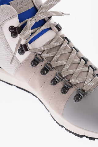 Leather and Sede TRAIL High-Top Sneakers with Mesh Openwork Details