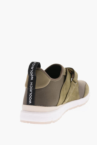 Touch Strap Closure Leather and Fabric Sneakers