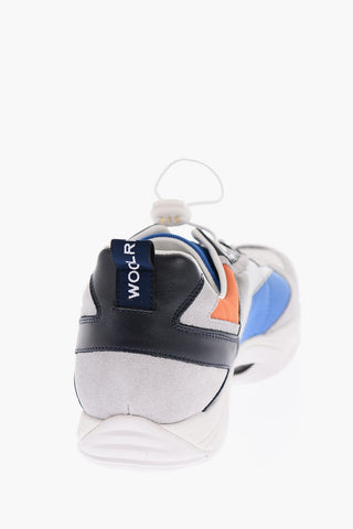 Sneakers in Pelle e Tessuto e Chiusura con Coulisse
