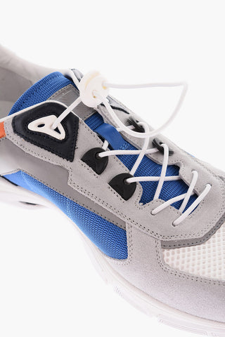 Sneakers in Pelle e Tessuto e Chiusura con Coulisse